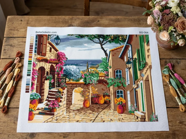 Curte mediteraneană cu flori