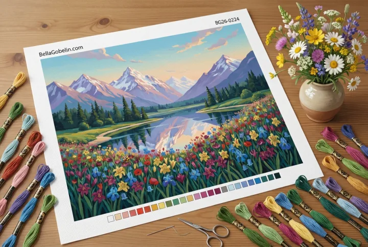 Peisaj montan cu flori și frumuseți naturale – BG26-0224