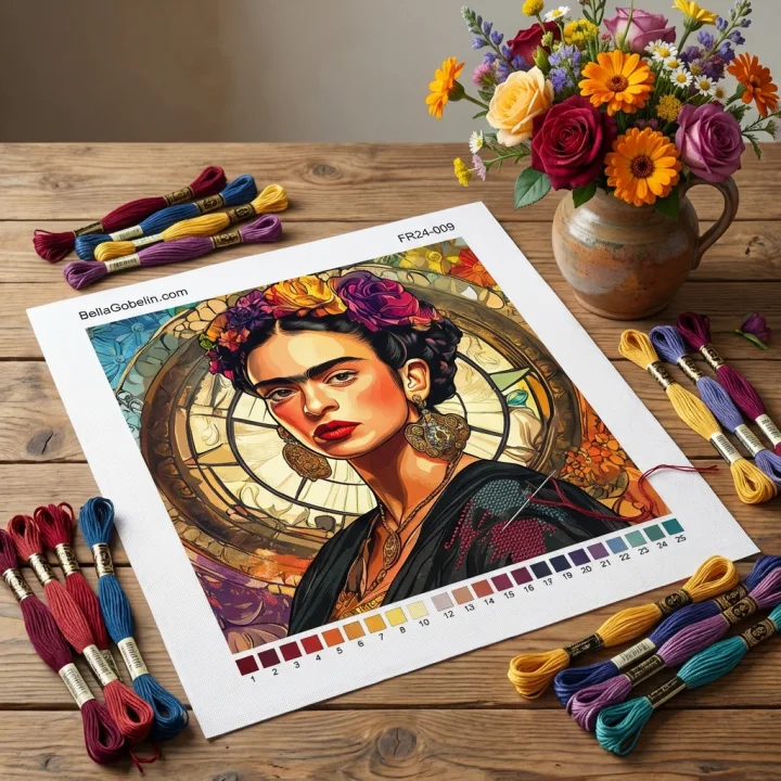 Portretul Frida Kahlo în stilul lui Alphonse Mucha. – FR24-009