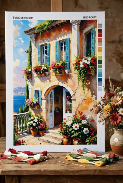 Casă mediteraneană cu flori