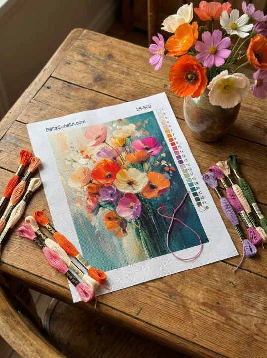 Tablou cu buchet de flori de primăvară