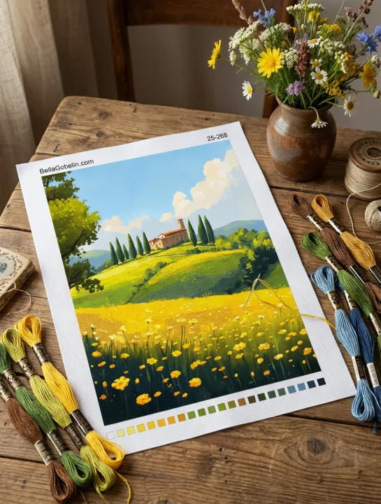 Toscana cu flori galbene