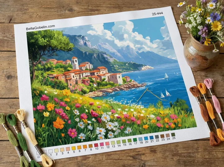 Peisaj mediteranean cu flori – 25-444