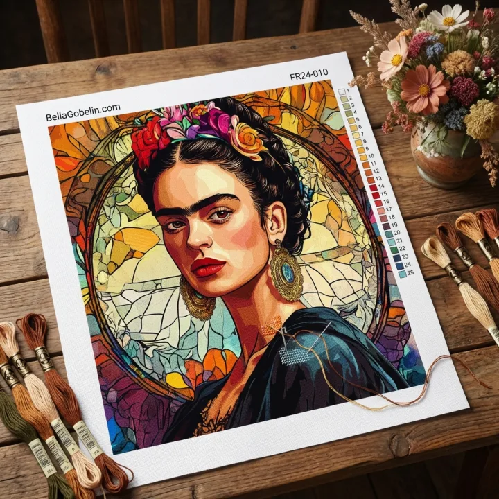Portretul Frida Kahlo în stilul lui Alphonse Mucha. – FR24-010