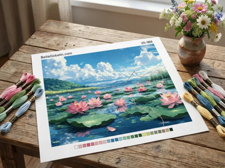 Flori de lotus pe lac