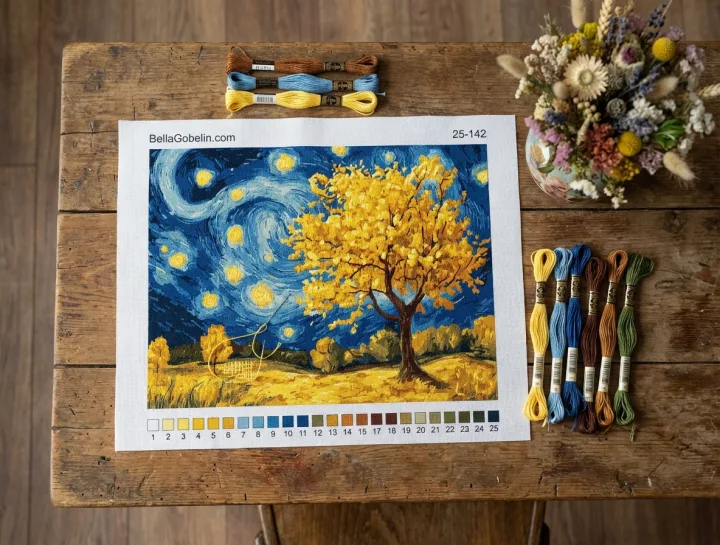 Peisaj de seară în stil Van Gogh