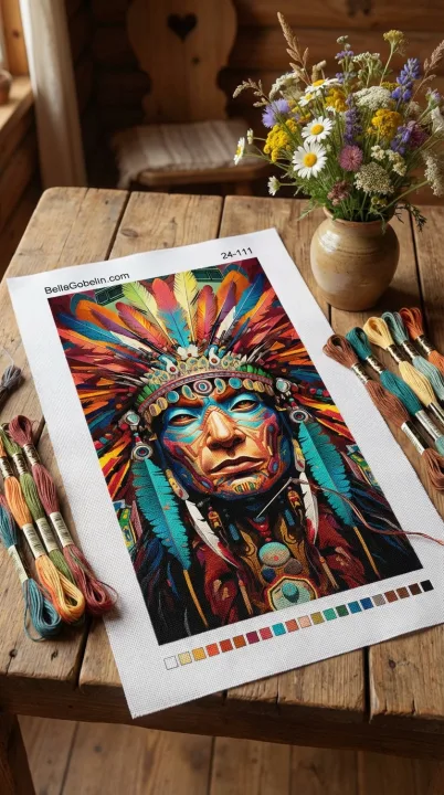 Capul indian colorat
