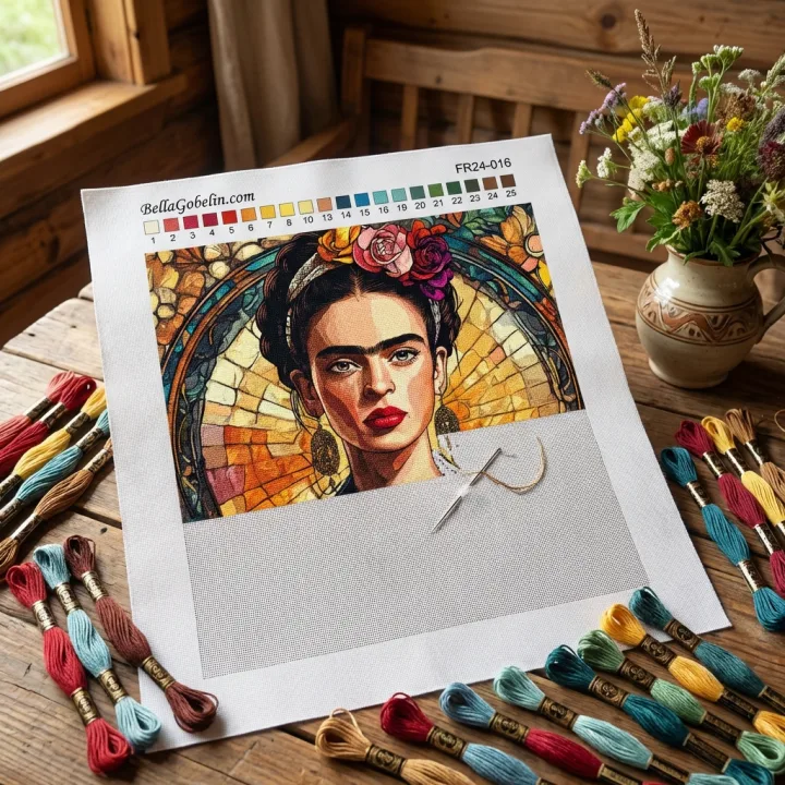 Portretul Frida Kahlo în stilul lui Alphonse Mucha. – FR24-016