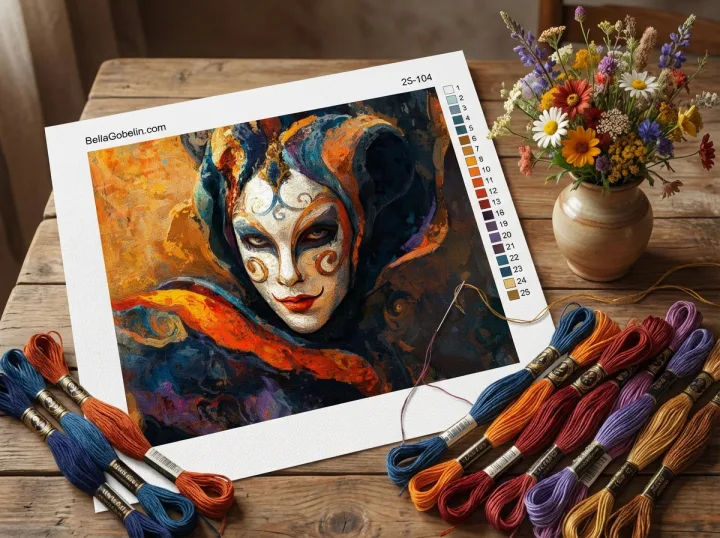 Portret de carnaval pictat