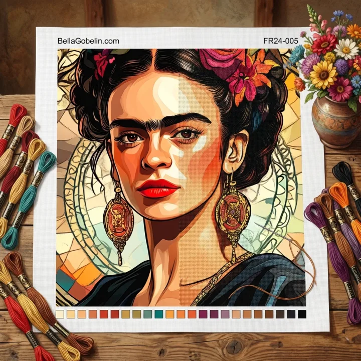 Portretul Frida Kahlo în stilul lui Alphonse Mucha. – FR24-005