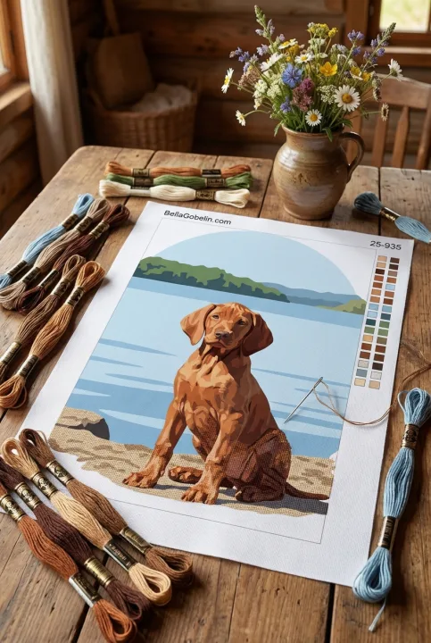 Portrete de câini - Vizsla la lac
