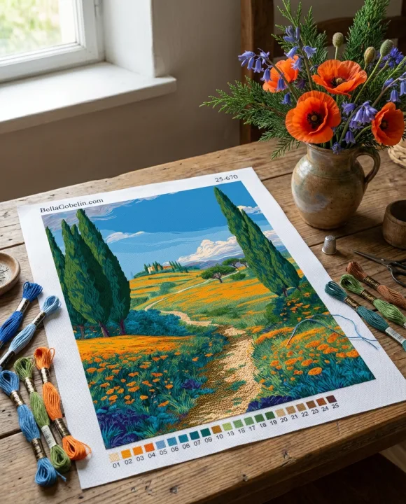 Toscana cu flori galbene