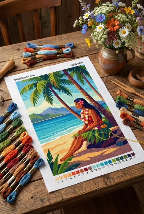 Fată hawaiiană pe plajă