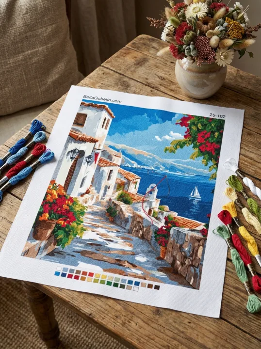 Seria de străzi mediteraneene cu flori – 25-162