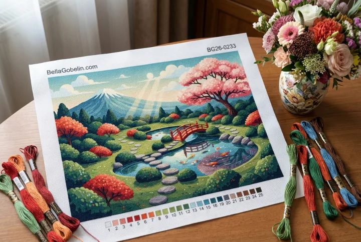 Grădină japoneză cu crapi koi