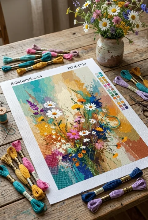 Buchet de flori de câmp colorate