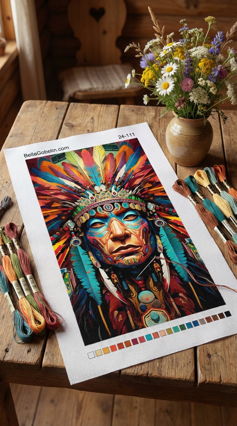 Capul indian colorat