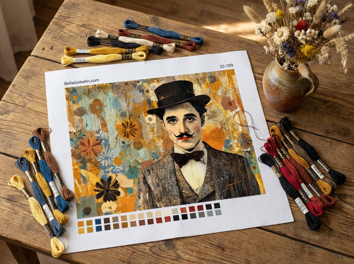 Portret Chaplin în stil Klimt – 25-109