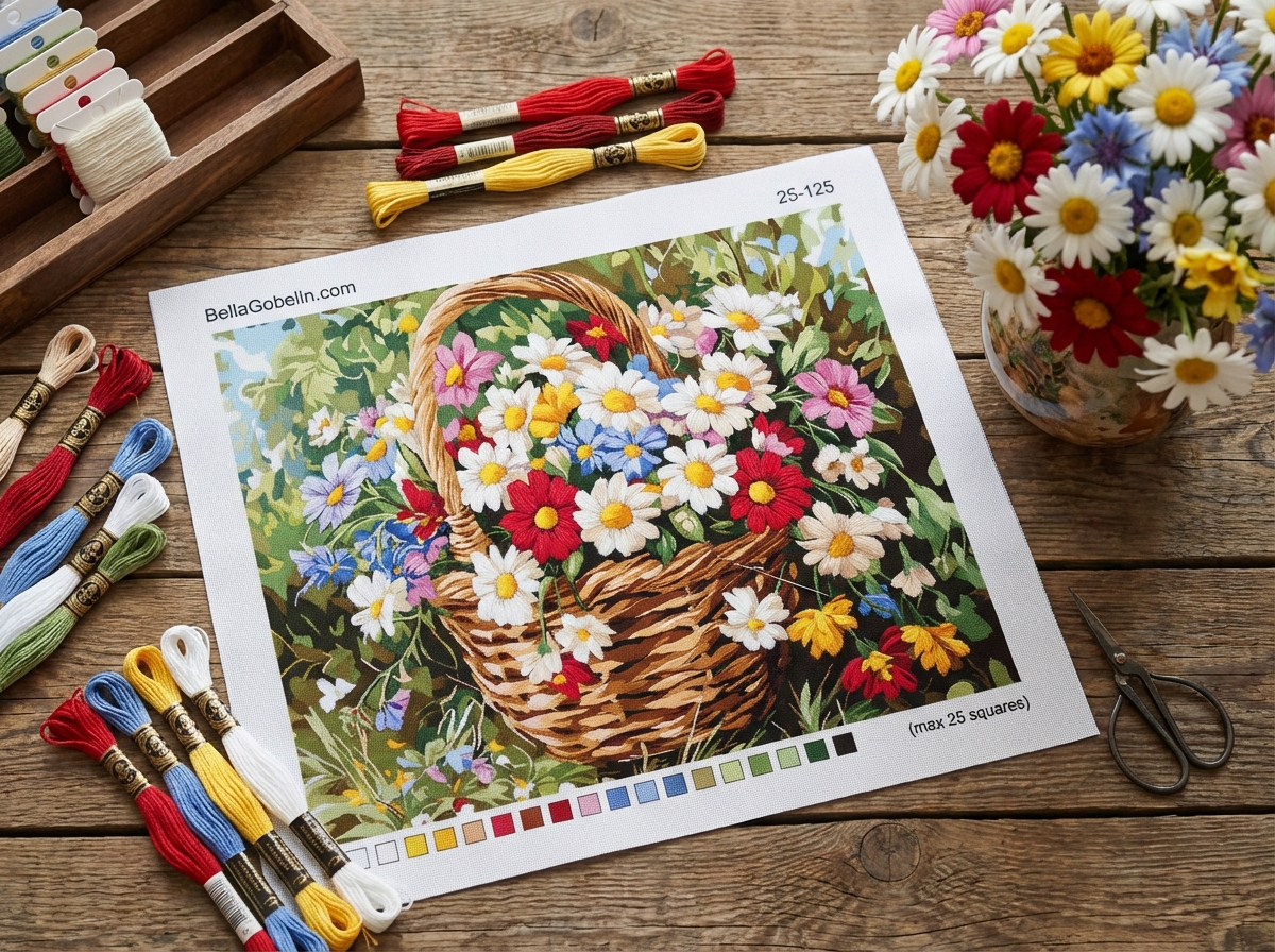 Cos pentru flori colorate