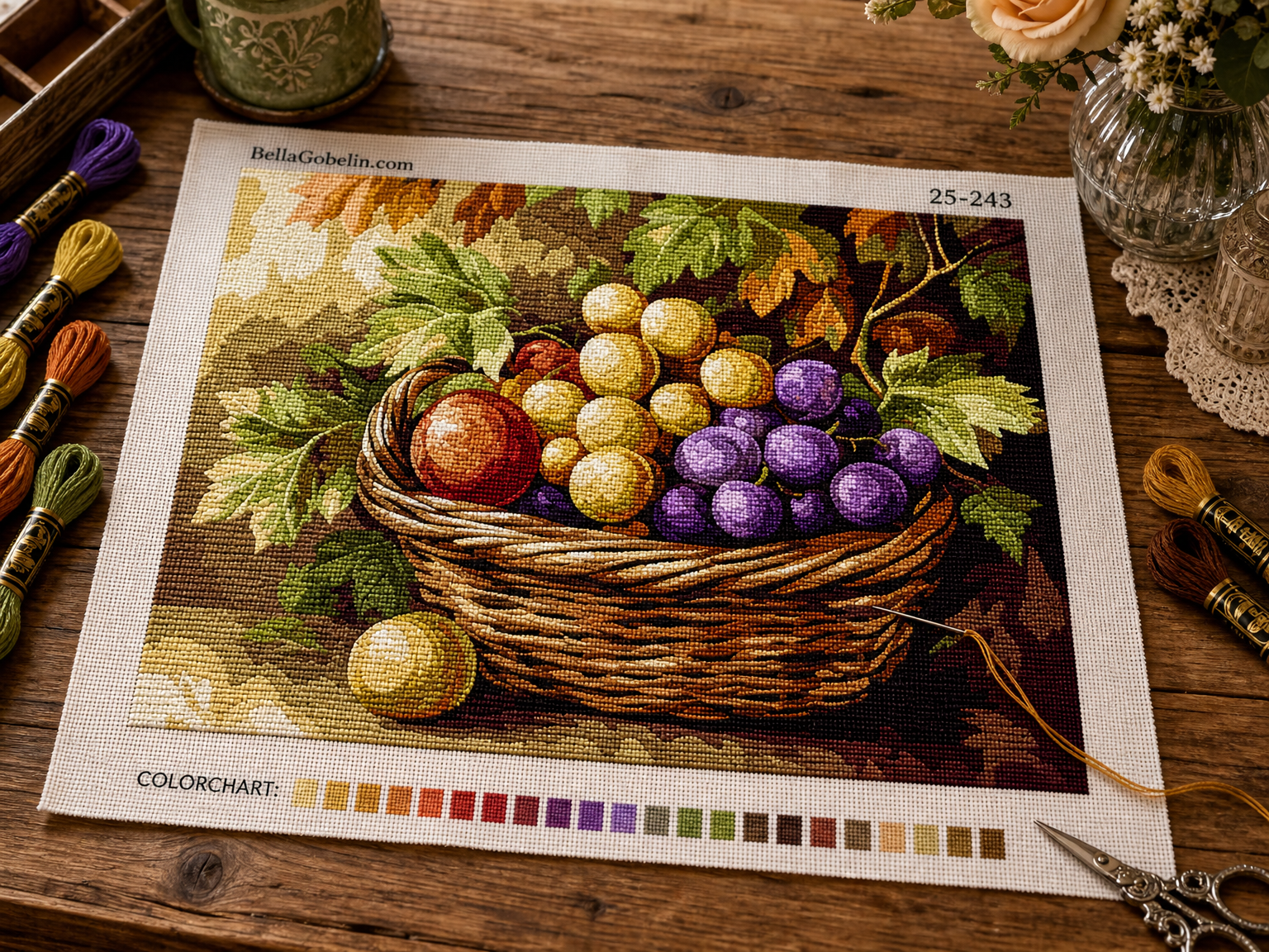 Coș cu fructe natură moartă – 25-243