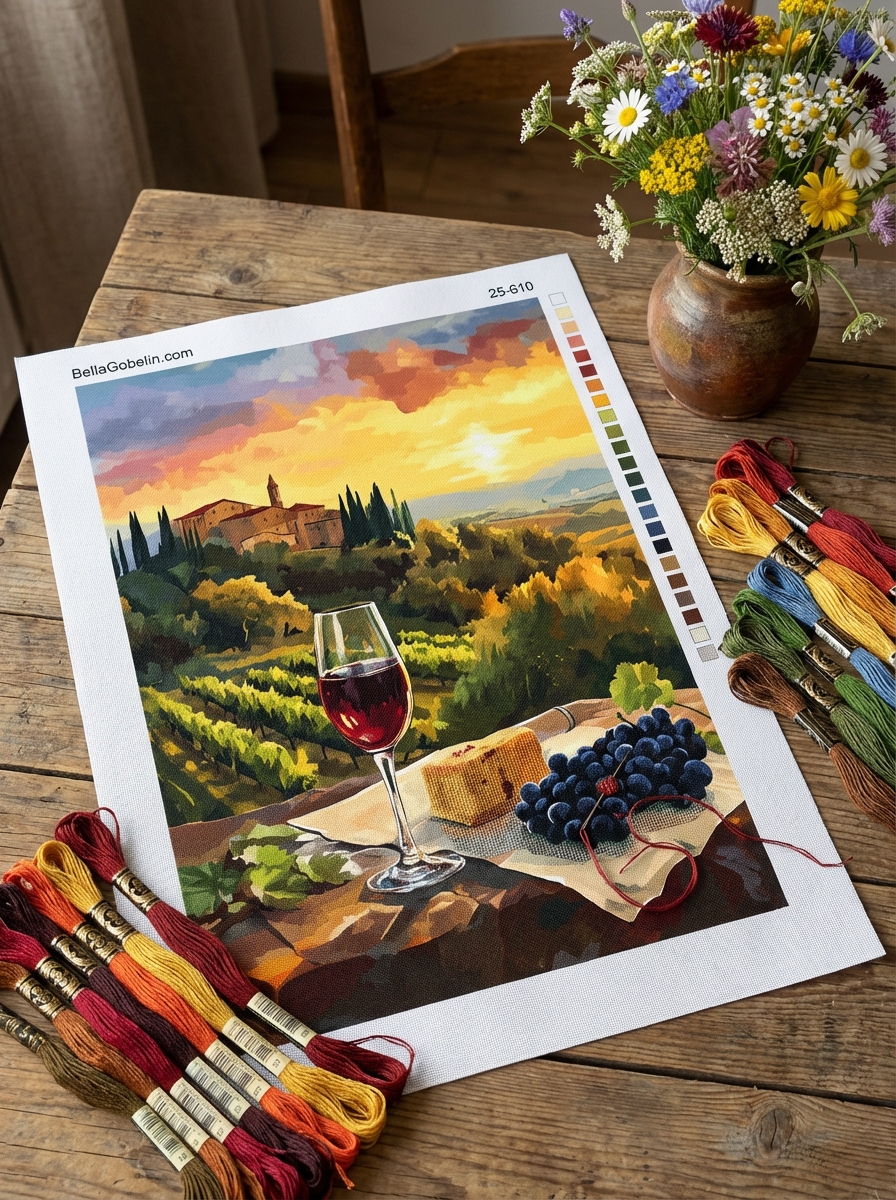 Apus de soare, Toscana, Chianti, Vin