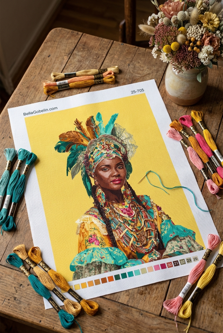 Frumusețe africană în costum popular
