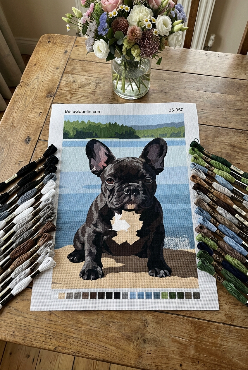 Portret de câine – Bulldog Francez la lac