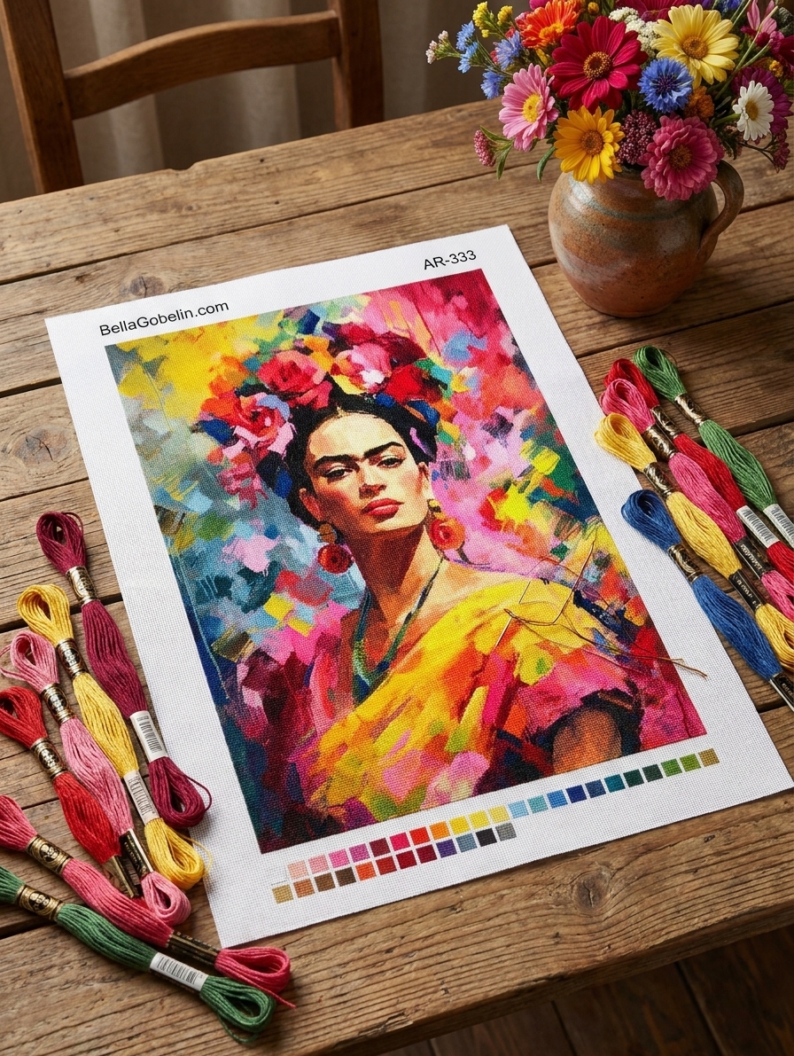 Portret colorat al Fridei Kahlo