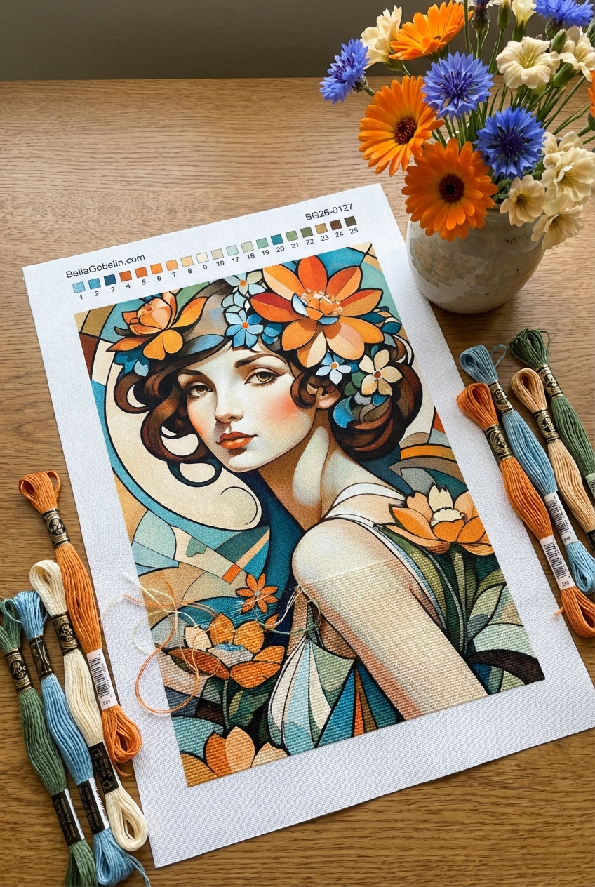 Portret în stilul lui Alphonse Mucha – BG26-0127