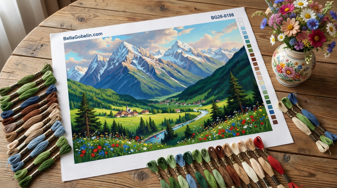 Peisaj alpin cu flori – BG26-0198