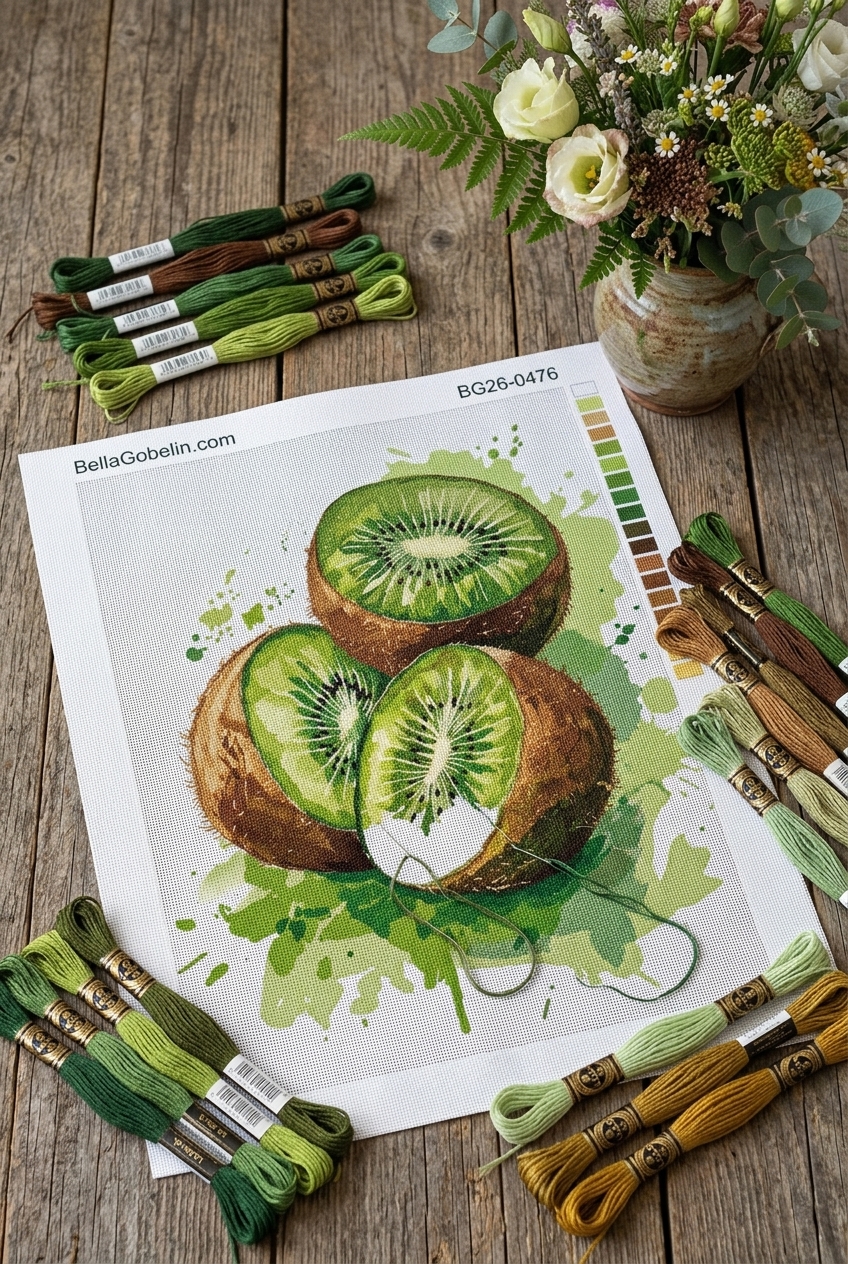 Kiwi proaspăt în stil acuarelă