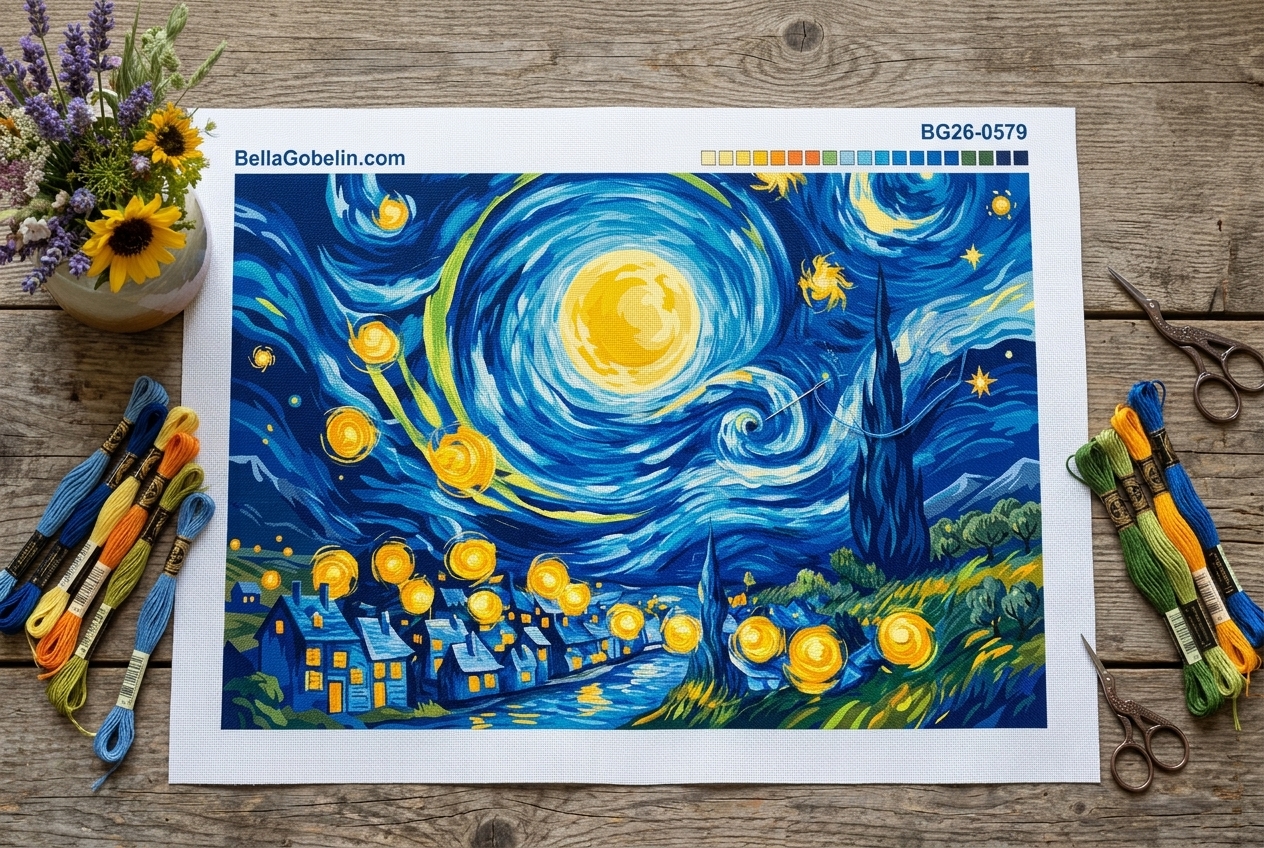 Vincent van Gogh - Noapte înstelată, goblen