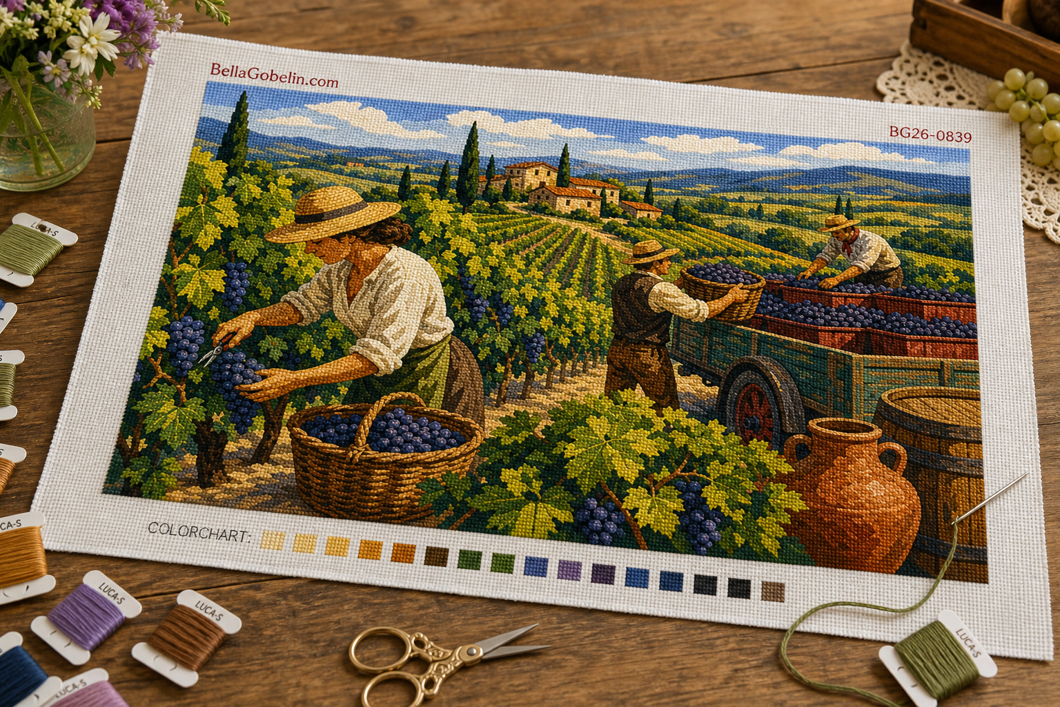 Viață de recoltare a strugurilor toscani