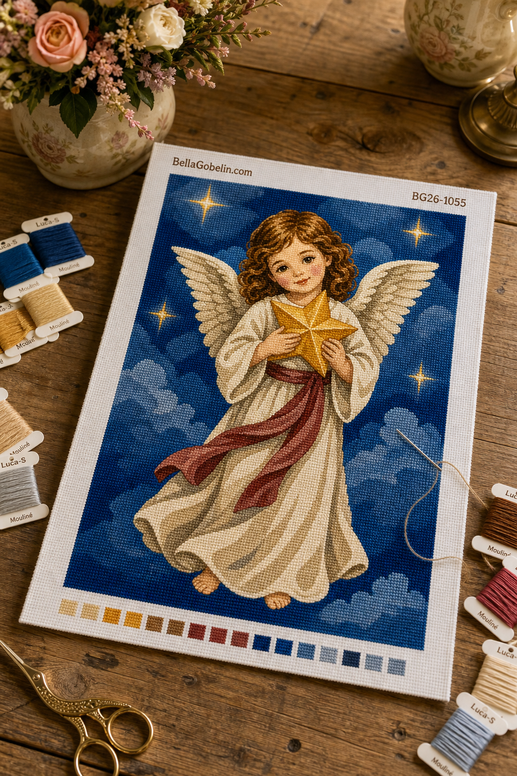 Înger de Crăciun cu stea aurie
