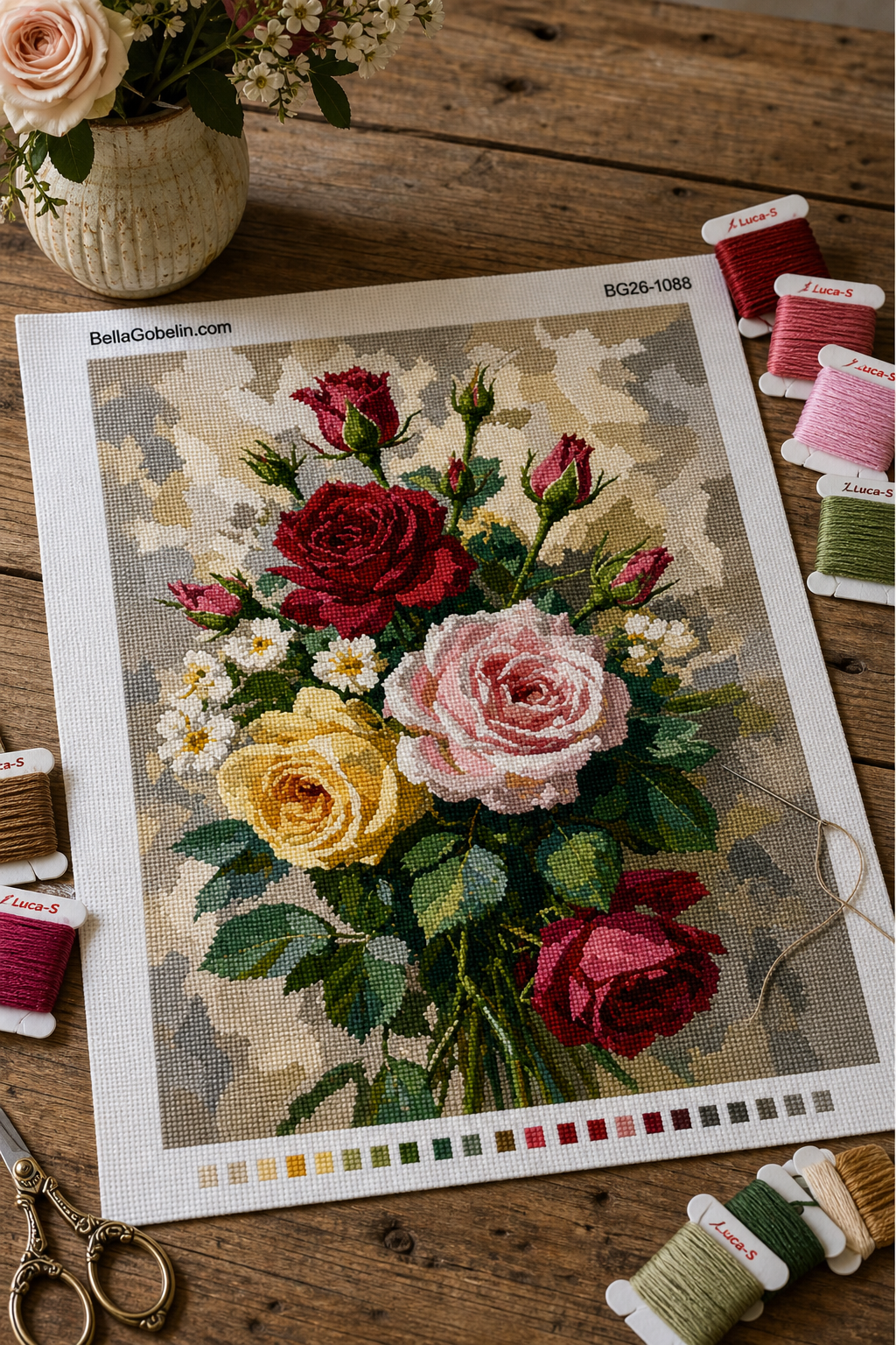 Buchet de trandafiri în culori pastelate