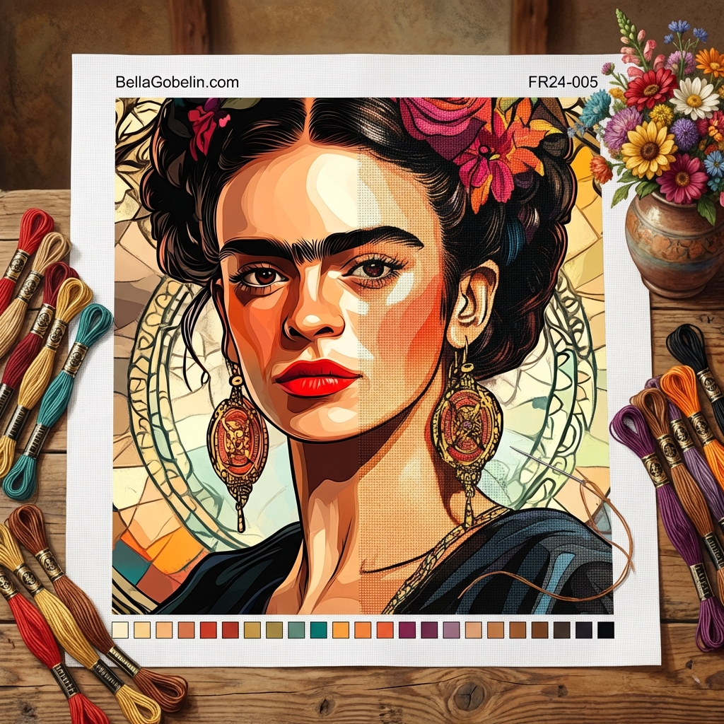 Portretul Frida Kahlo în stilul lui Alphonse Mucha. – FR24-005