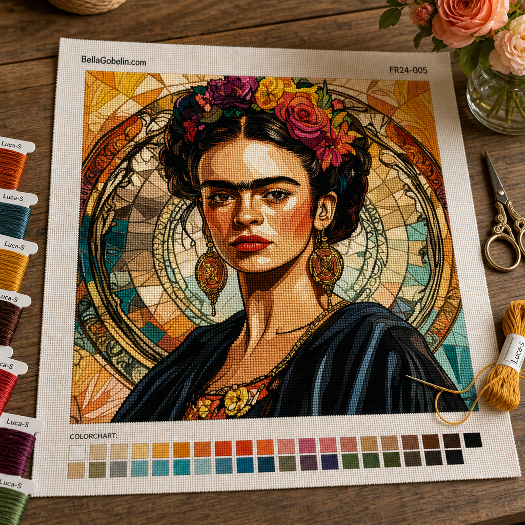 Portretul Frida Kahlo în stilul lui Alphonse Mucha. – FR24-005