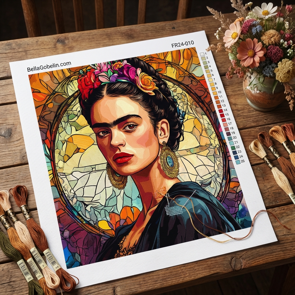 Portretul Frida Kahlo în stilul lui Alphonse Mucha. – FR24-010