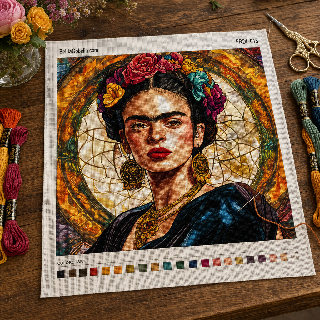 Portretul Frida Kahlo în stilul lui Alphonse Mucha. – FR24-015