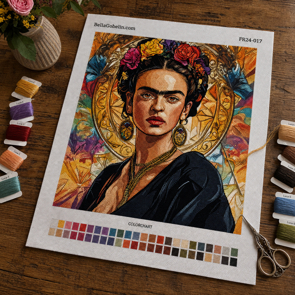 Portretul Frida Kahlo în stilul lui Alphonse Mucha. – FR24-017