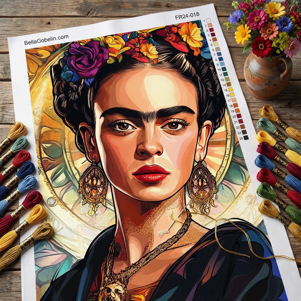 Portretul Frida Kahlo în stilul lui Alphonse Mucha. – FR24-018