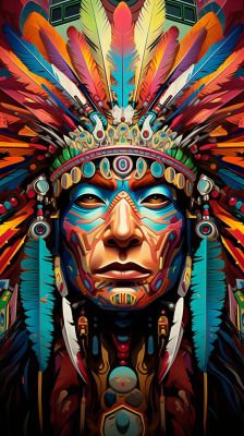 Capul indian colorat
