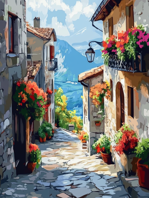 Seria de străzi mediteraneene cu flori – 25-146