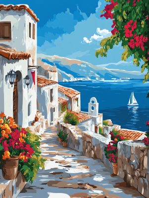 Seria de străzi mediteraneene cu flori – 25-162
