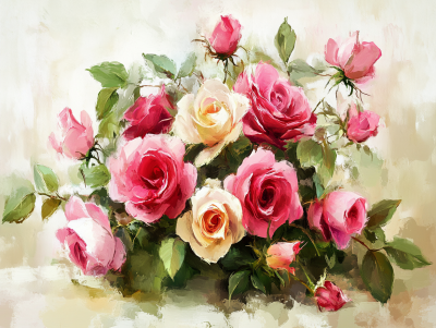Buchet de trandafiri colorat
