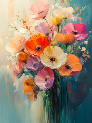 Tablou cu buchet de flori de primăvară