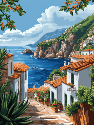 Oraș mediteranean la malul mării – 25-535