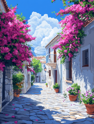 Strada mediteraneană cu flori – 25-538