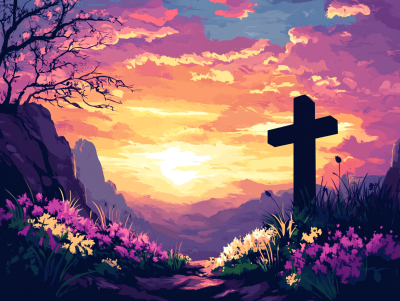 Peisaj pascal religios