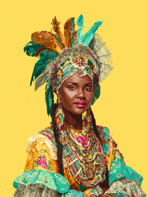 Frumusețe africană în costum popular